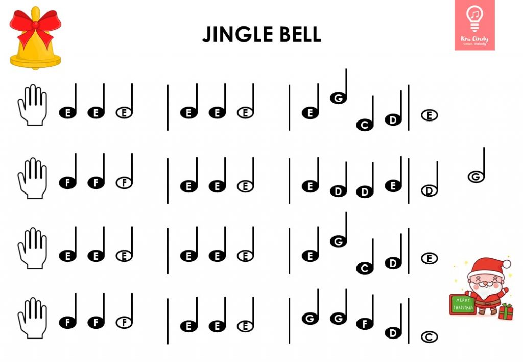 Piano Music Sheet Easy Children jingle bell